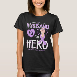 My Husband is my hero Pancreatic Cancer Awareness T-Shirt