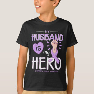 My Husband is my hero Pancreatic Cancer Awareness  T-Shirt