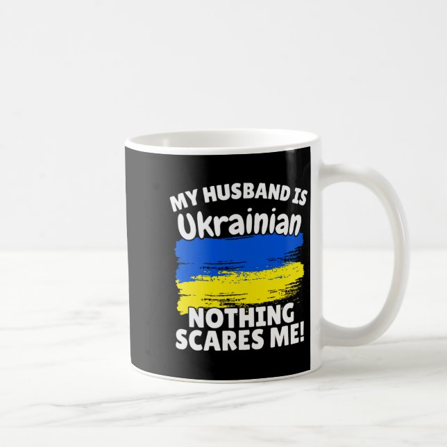 My Husband Is Ukrainian Funny Ukraine Flag Gift Fo Coffee Mug (Right)