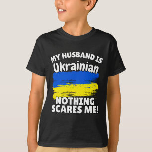 My Husband Is Ukrainian Funny Ukraine Flag Gift Fo T-Shirt
