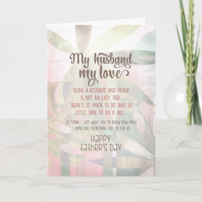 My Husband, My Love, Father's Day Card (Front)
