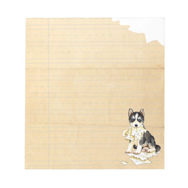 My Husky Ate my Homework Notepad (Front)
