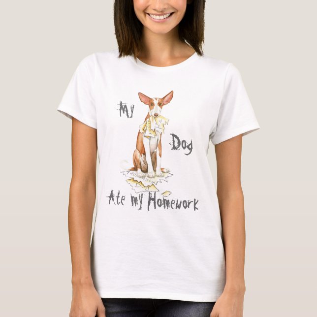 My Ibizan Hound Ate My Homework T-Shirt (Front)