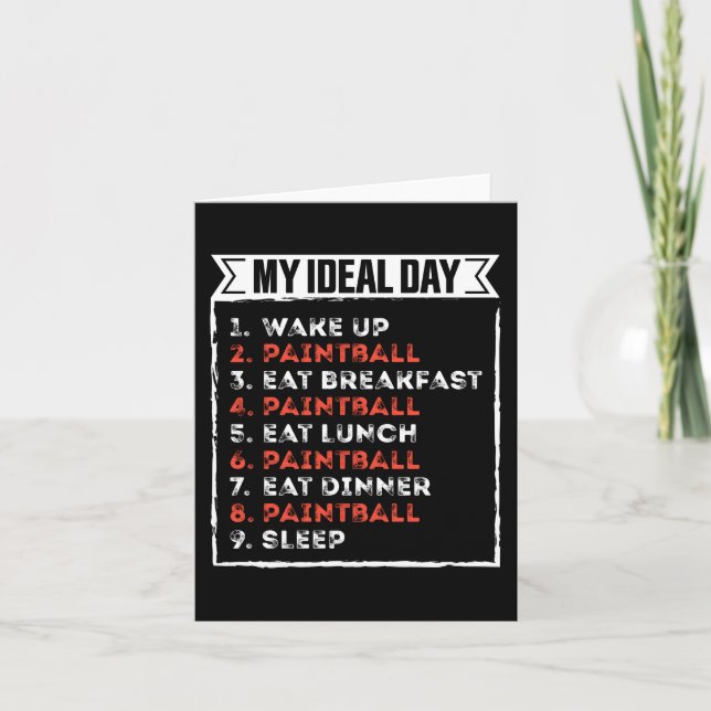My Ideal Day Funny Paintball Birthday Gift Card (Front)