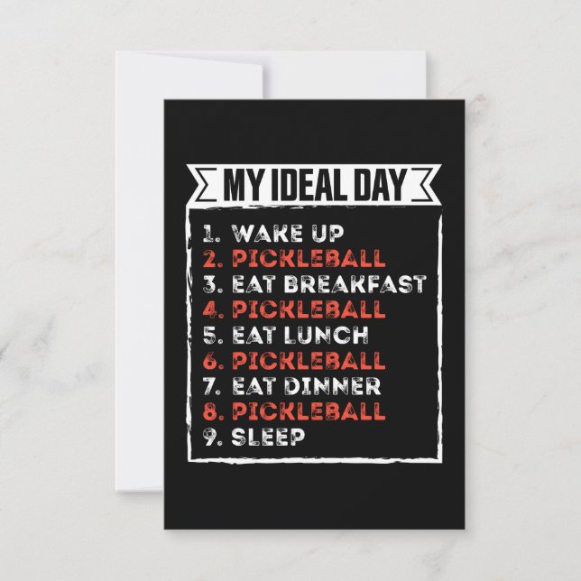My Ideal Day Funny Pickleball Birthday Gift Card (Front)