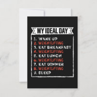 My Ideal Day Funny Weightlifting Birthday Gift