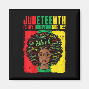 My Independence Day Afro Woman Women Girls Kids  Magnet