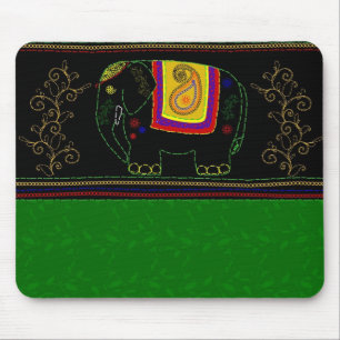My Indian Elephant - Emerald Mouse Pad