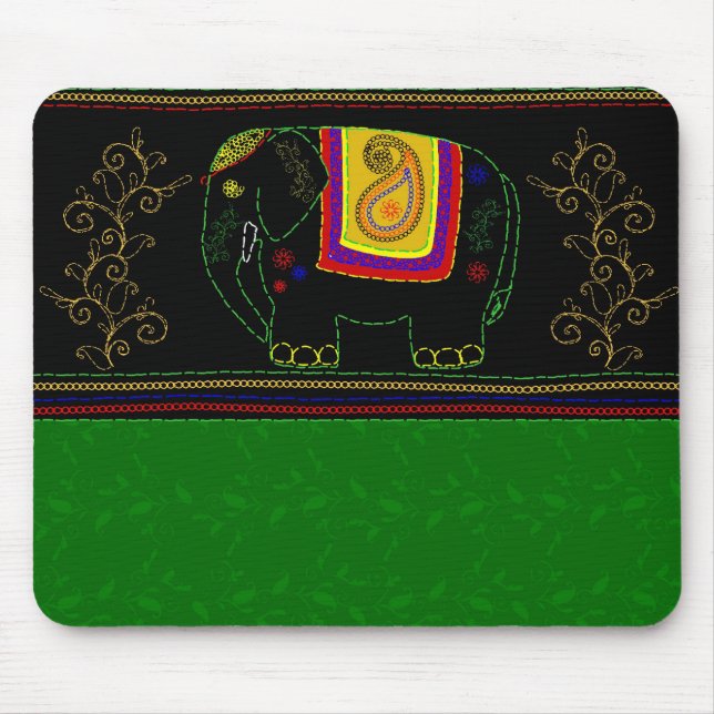 My Indian Elephant - Emerald Mouse Pad (Front)