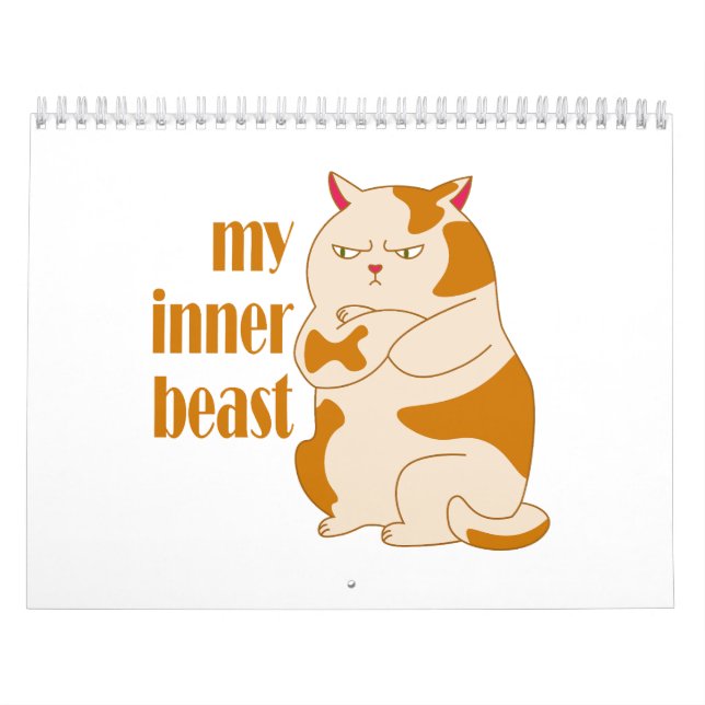 My inner beast lazy fat cat motivational quote calendar (Cover)