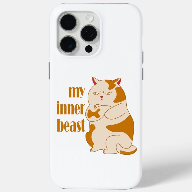 My inner beast lazy fat cat motivational quote Case-Mate iPhone case (Back)
