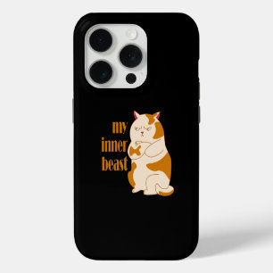 My inner beast lazy fat cat motivational quote iPhone 15 pro case