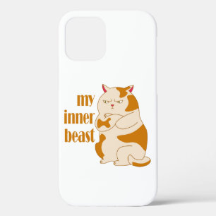 My inner beast lazy fat cat motivational quote iPhone 12 case