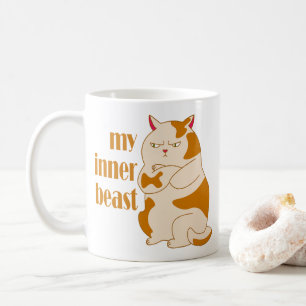 My inner beast lazy fat cat motivational quote coffee mug