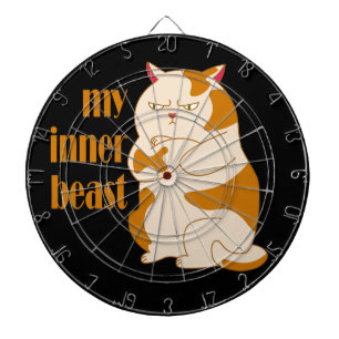 My inner beast lazy fat cat motivational quote dartboard