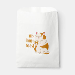 My inner beast lazy fat cat motivational quote favour bags