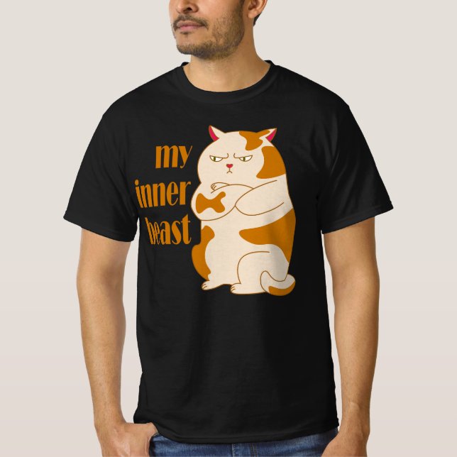 My inner beast lazy fat cat motivational quote T-Shirt (Front)