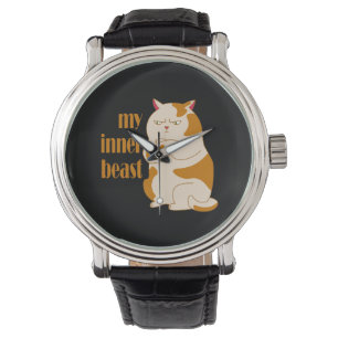 My inner beast lazy fat cat motivational quote watch