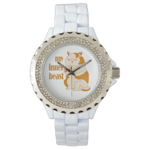 My inner beast lazy fat cat motivational quote watch