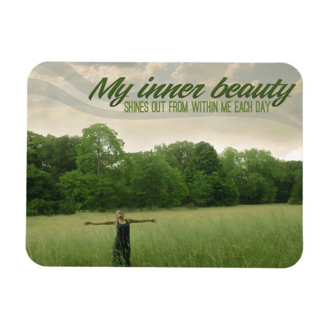 "My inner beauty" Motivation Affirmation Flexible Magnet (Horizontal)