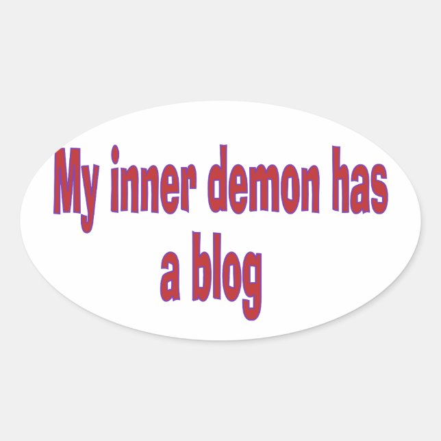 My inner demon has a blog oval sticker (Front)