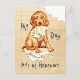 My Irish Setter Ate my Homework Postcard
