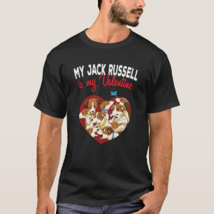 My Jack Russell Terrier Is My Valentine Heart Vale T-Shirt