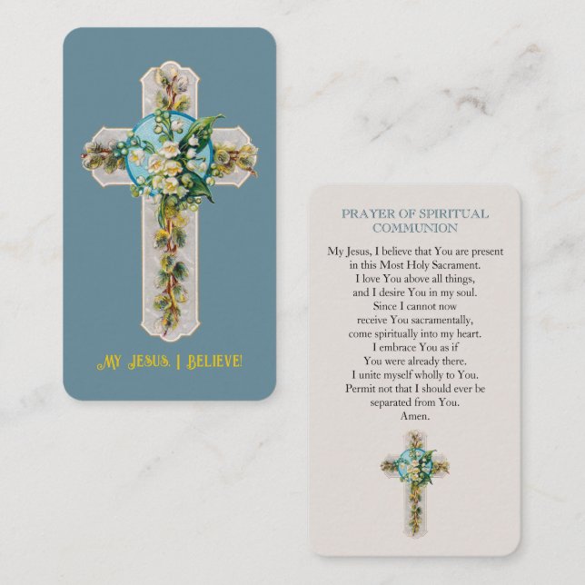 My Jesus I Believe Spiritual Communion Card (Front/Back)
