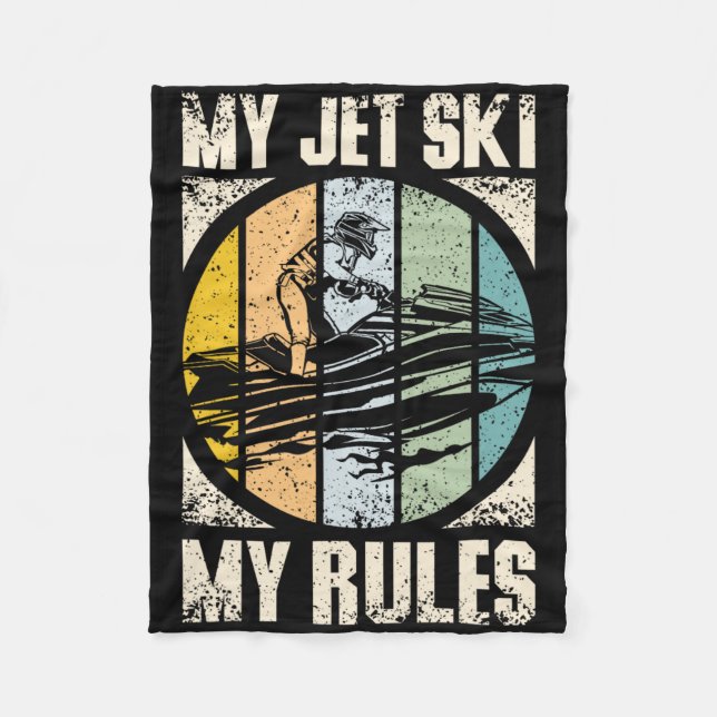 My Jet Ski My Rules  Fleece Blanket (Front)