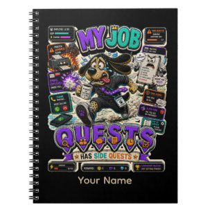 My Job Quests Personalised Funny Office T-Shirt Notebook