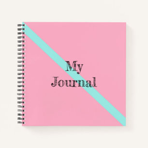 My journal blue stripe on pink
