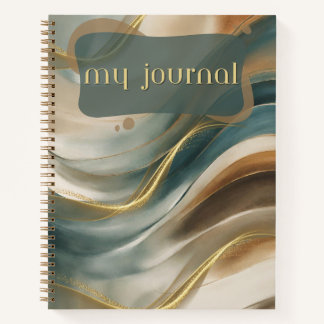 My Journal Golden Wave Spiral Notebook
