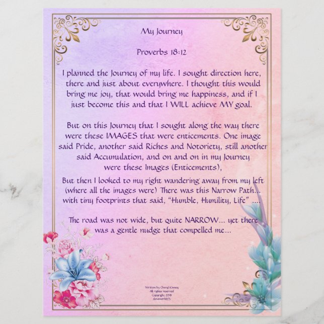 My Journey Personalised Paper (Front)