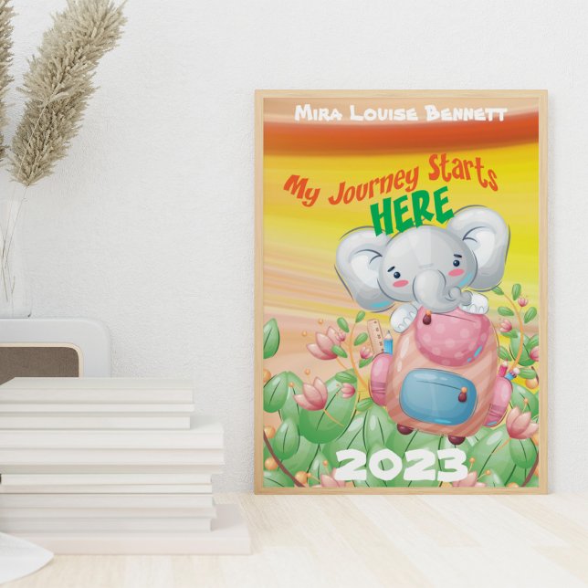 My Journey Starts Here with Name Kids Room Poster (Creator Uploaded)