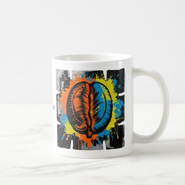 My Joy Coffee Mug – Artistic Graffiti Coffee Bean  (Right)