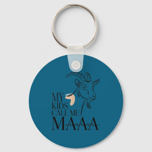 My kids call me maaa funny goat mum farm key ring