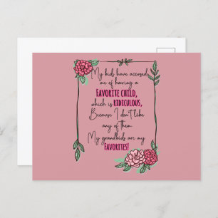 My Kids Have Accused Me of Having A Favourite Chil Postcard