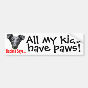 My kids have paws bumper sticker
