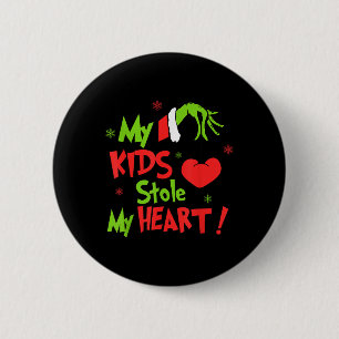 My Kids Stole Funny My Heart Matching Christmas 6 Cm Round Badge
