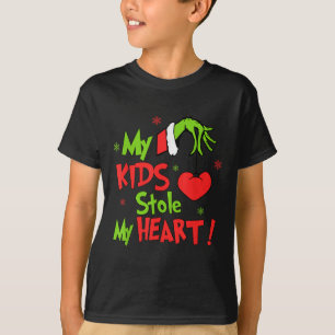 My Kids Stole Funny My Heart Matching Christmas T-Shirt