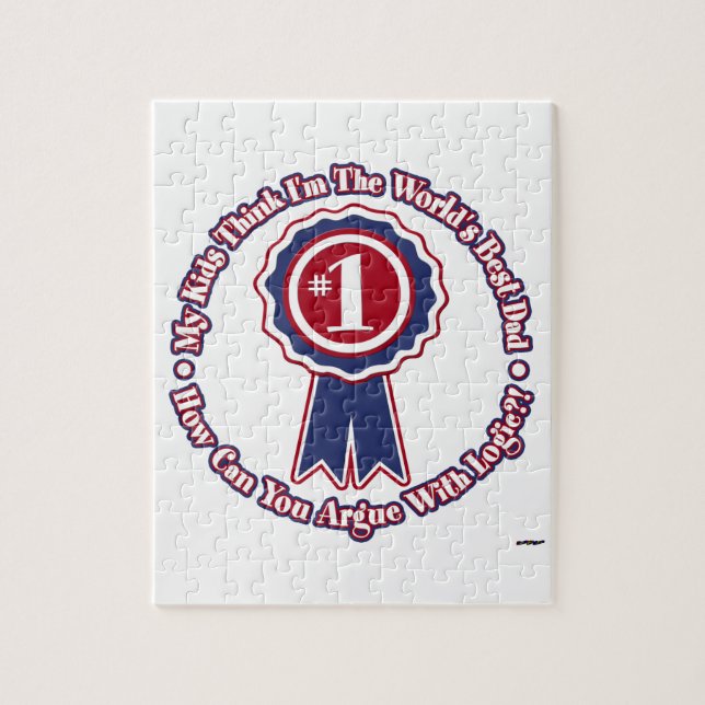 My Kids Think I'm The World's Best Dad! - retro Jigsaw Puzzle (Vertical)