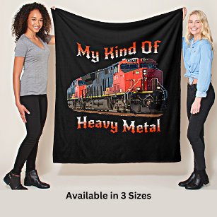 My Kind of Heavy Metal Diesel Locomotive Train     Fleece Blanket