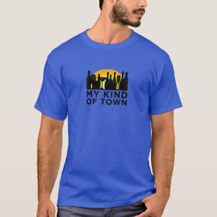 My kind of town A city with wine and beer shaped b T-Shirt