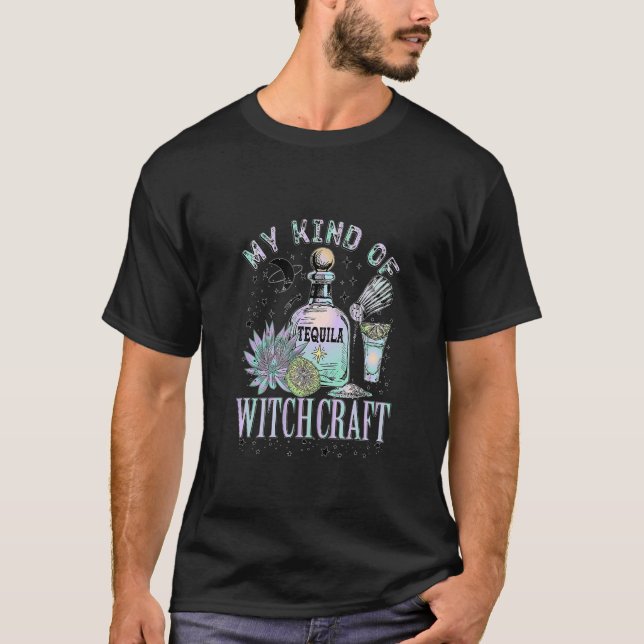 My Kind Of Witchcraft Wicca Wine Witchy Witch T-Shirt (Front)