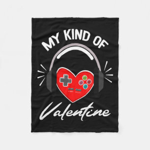 My Kind Valentine Gamer Valentines Day Gaming Boy  Fleece Blanket