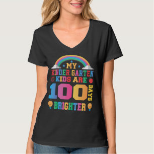 My Kindergarten Kids Are 100 Days Brighter Rainbow T-Shirt