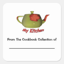 My Kitchen Cookbook Collection Bookplate Sticker