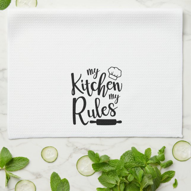 My Kitchen My Rules Cooking Canning Tea Towel (Folded)
