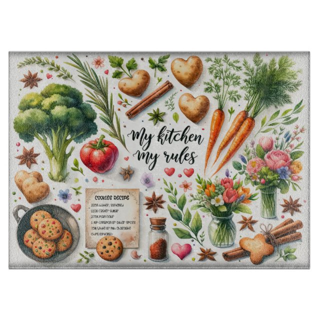 My Kitchen My Rules Cutting Board (Front)
