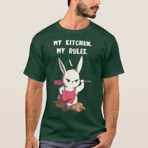 My Kitchen My Rules Funny Anime Cooking Bunny T-Shirt